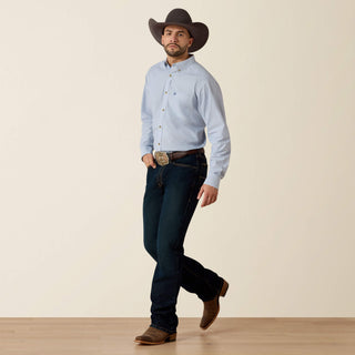 Ariat Men’s Dayne Mini Stripe Button Down (True Blue) 10023597