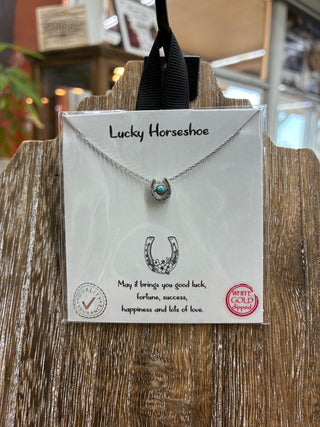 Women’s Turquoise Horseshoe Necklace (Gold) BPN-00183