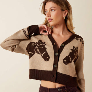 Ariat Women Colter Cardigan(TIGER'S EYE|CHICORY COFFEE)10079394