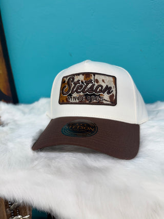 Stetson Cowhide Patch Trucker Hat (Brown) SCSCAF-000452