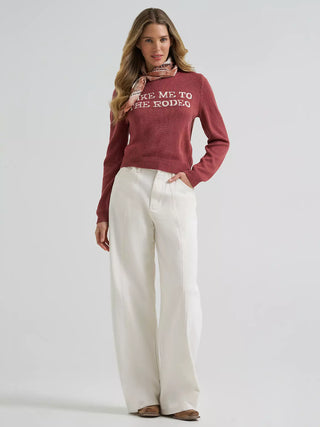 Women’s Wrangler Graphic Knit Sweater (Rose) 112385416