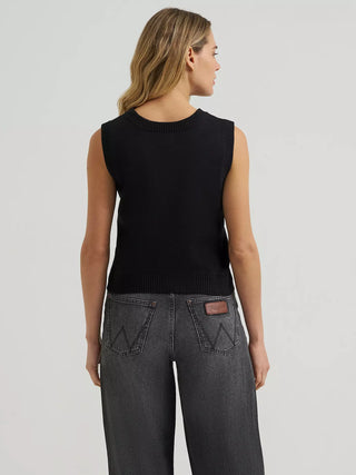 Women’s Wrangler Western Stitch Sweater Vest (Black) 112385440