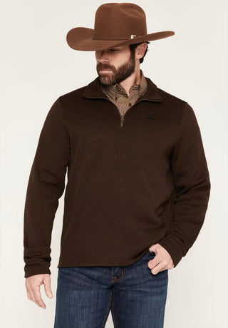 Men's Cinch 1/4 Zip Sweater (Brown) MWK1080022