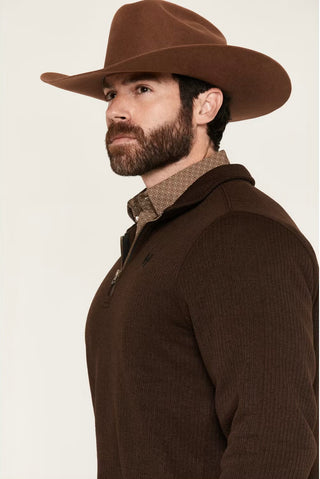 Men's Cinch 1/4 Zip Sweater (Brown) MWK1080022