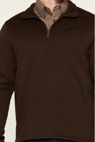 Men's Cinch 1/4 Zip Sweater (Brown) MWK1080022