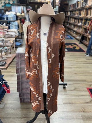Rock&Roll Aztec Duster Cardigan (Chocolate)BW95T10015