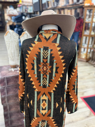 Rock&Roll Aztec Duster Cardigan (Black)BW95T10017