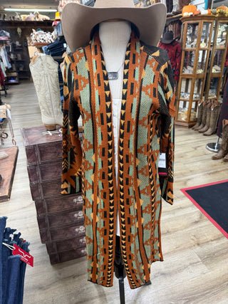 Rock&Roll Aztec Duster Cardigan (Black)BW95T10017