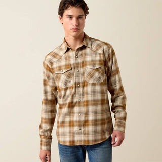 Ariat Men’s Retro Hayes Fitted LS Shirt (Peyote Plaid) 10079299