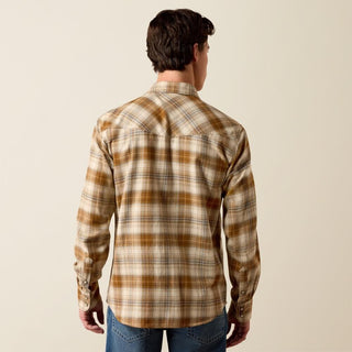 Ariat Men’s Retro Hayes Fitted LS Shirt (Peyote Plaid) 10079299