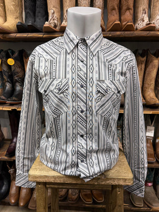 Rock&Roll Denim Men’s Aztec Print LS Shirt (Black) BMN2S10098