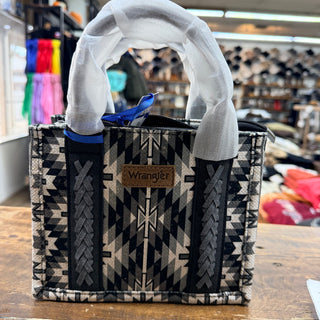 WRANGLER AZTEC PRINT WHIPSTITCH CANVAS MINI TOTE BAG WG2213-8866SBK
