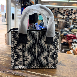 WRANGLER AZTEC PRINT WHIPSTITCH CANVAS MINI TOTE BAG WG2213-8866SBK