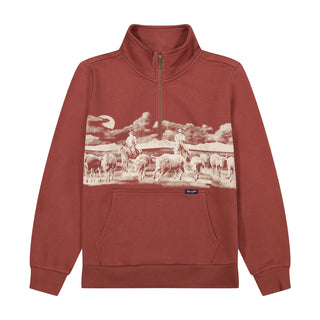 Wrangler Retro® Americana 1/4 Zip Sweatshirt - Rose - 112385419