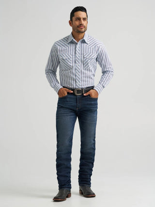 Wrangler® 20X® Competition Advanced Comfort Long Sleeve Shirt - Classic Fit - Navy/Blue - 112384656