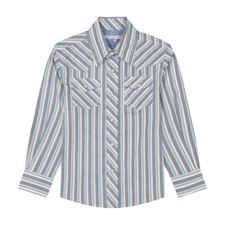 Wrangler Kids 20X Snap Shirt (Blue) 112385483