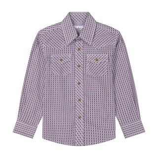 Wrangler Kids 20X Snap Shirt (Grey/Purple) 112385482