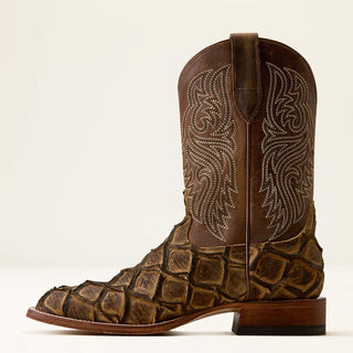 Riverside Wide Square Toe Cowboy Boot (10080347)-TAN BASS PRINT