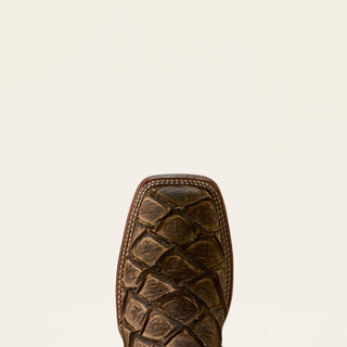 Riverside Wide Square Toe Cowboy Boot (10080347)-TAN BASS PRINT