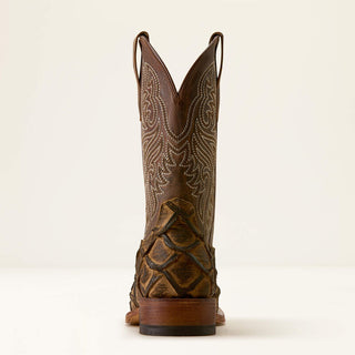 Riverside Wide Square Toe Cowboy Boot (10080347)-TAN BASS PRINT