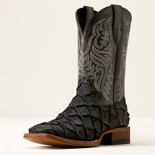 Riverside Wide Square Toe Cowboy Boot (10080346)-BLACK BASS PRINT