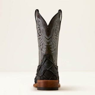 Riverside Wide Square Toe Cowboy Boot (10080346)-BLACK BASS PRINT