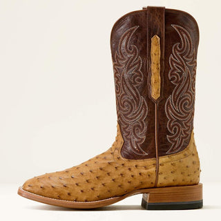 Ariat Men Ostrich Classic Cash Wide Square Toe Western Boot