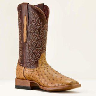 Ariat Men Ostrich Classic Cash Wide Square Toe Western Boot