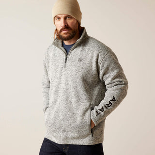 Ariat Caldwell Logo 1/4 Zip Sweater(Nulla Heather)