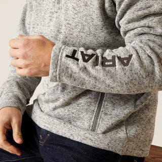 Ariat Caldwell Logo 1/4 Zip Sweater(Nulla Heather)
