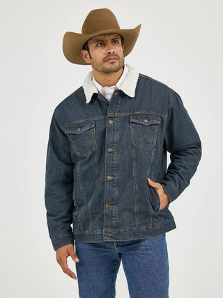 WRANGLER WESTERN SHERPA LINED DENIM TRUCKER JACKET