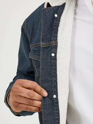 WRANGLER WESTERN SHERPA LINED DENIM TRUCKER JACKET