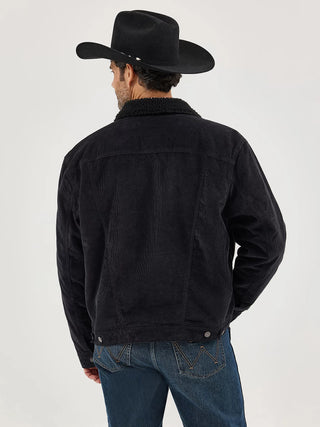 MEN'S WRANGLER COWBOY CUT SHERPA LINED CORDUROY JACKET (Black)