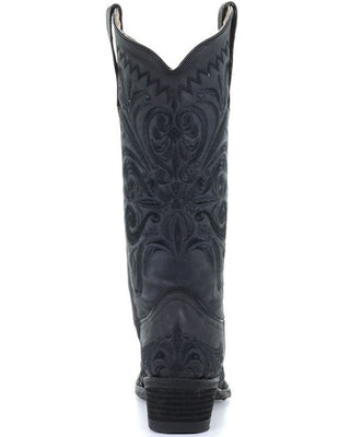 Women’s Circle G Embroidery Black Snip Toe Cowgirl Boot
