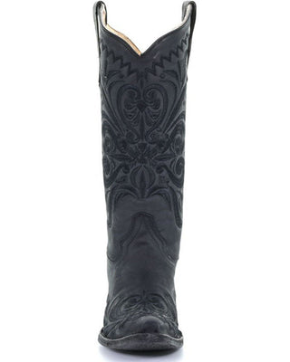 Women’s Circle G Embroidery Black Snip Toe Cowgirl Boot