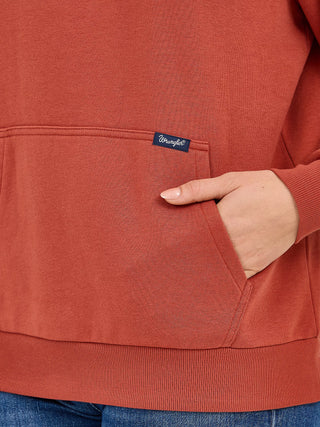 WOMEN'S WESTERN QUARTER ZIP SWEATSHIRT-RUST 112371636
