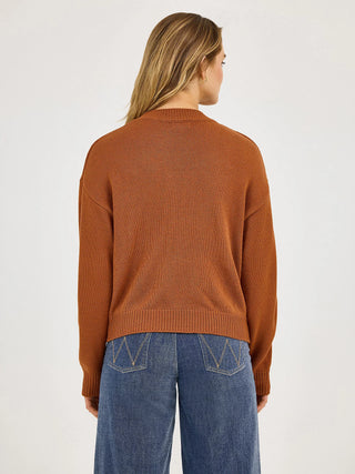 WOMEN'S WRANGLER HORSE INTARSIA CREW NECK SWEATER -112372331