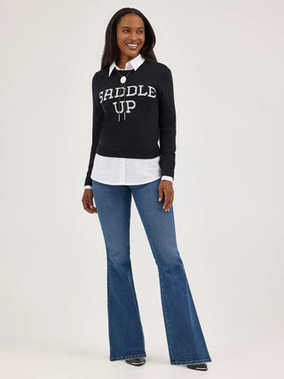 WOMEN'S WRANGLER WESTERN SHRUNKEN SWEATER 2372333
