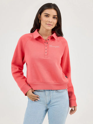 WOMEN'S WRANGLER RETRO HALF-SNAP COLLARED PULLOVER 112371542