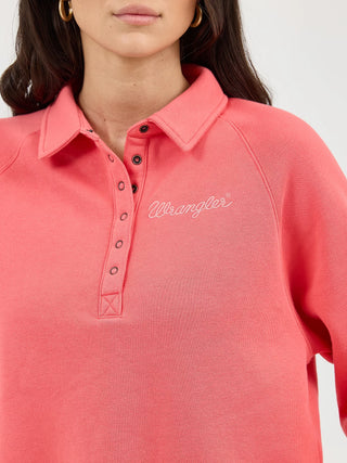 WOMEN'S WRANGLER RETRO HALF-SNAP COLLARED PULLOVER 112371542