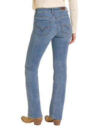 HIGH RISE YOKE STITCH BOOTCUT JEANS (Medium Wash)