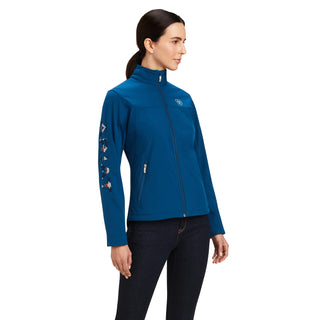 ARIAT WOMENS NEW TEAM SOFTSHELL JACKET (Hydra Night/Sky Blanket) 10041277