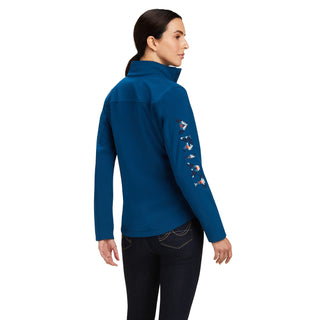 ARIAT WOMENS NEW TEAM SOFTSHELL JACKET (Hydra Night/Sky Blanket) 10041277