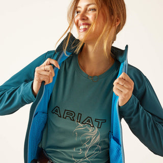 ARIAT WOMENS NEW TEAM SOFTSHELL JACKET (Reflecting Pond) 1046689