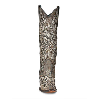 Corral® Ladies Distressed Glitter Inlay Brown Western Boots A4346