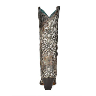 Corral® Ladies Distressed Glitter Inlay Brown Western Boots A4346