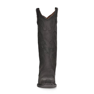 Circle G Women's Embroidery Cowhide Western Boot Snip Toe, Solid Black, L6012