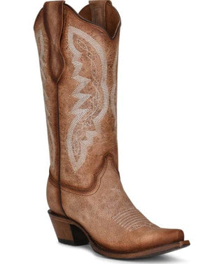 Circle G Women's Brown Embroidery and Studs Western Boots L2041