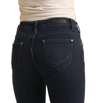 ROCK & ROLL DENIM MID RISE EXTRA STRETCH TROUSERS (DARK WASH) W8M4164