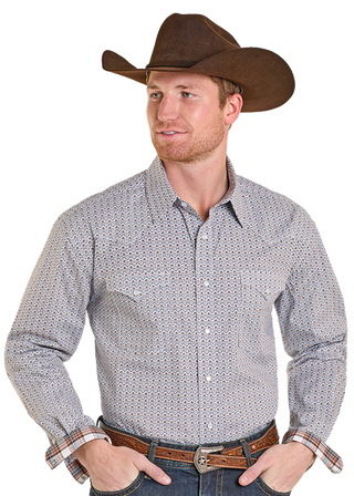 Men’s Panhandle Khaki Long Sleeve 2 pocket Snap Shirt-RMN2S07576